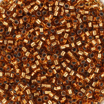 Brun glasperler, miyuki delica's 11/0 silverlined light bronze 181 Krea