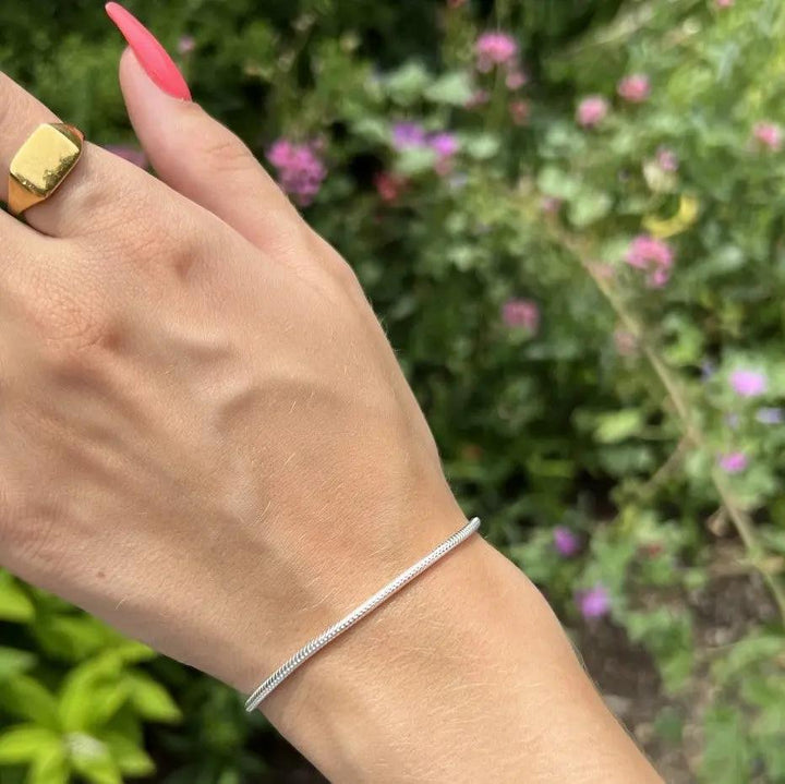 Armbånd, snake kæde, sterlingsølv, 2,2 mm bredt Spain