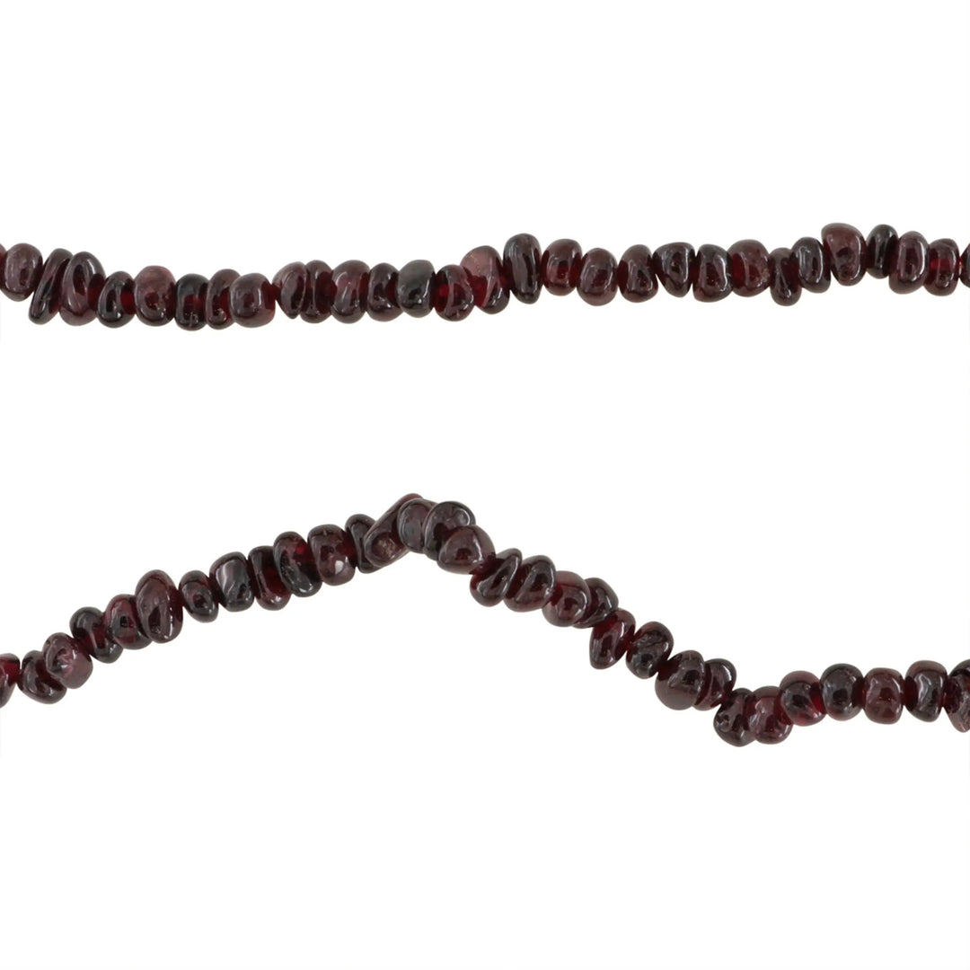 Smykkestensperler, string, granat chips - 44 cm, ca 110 stk JCentre