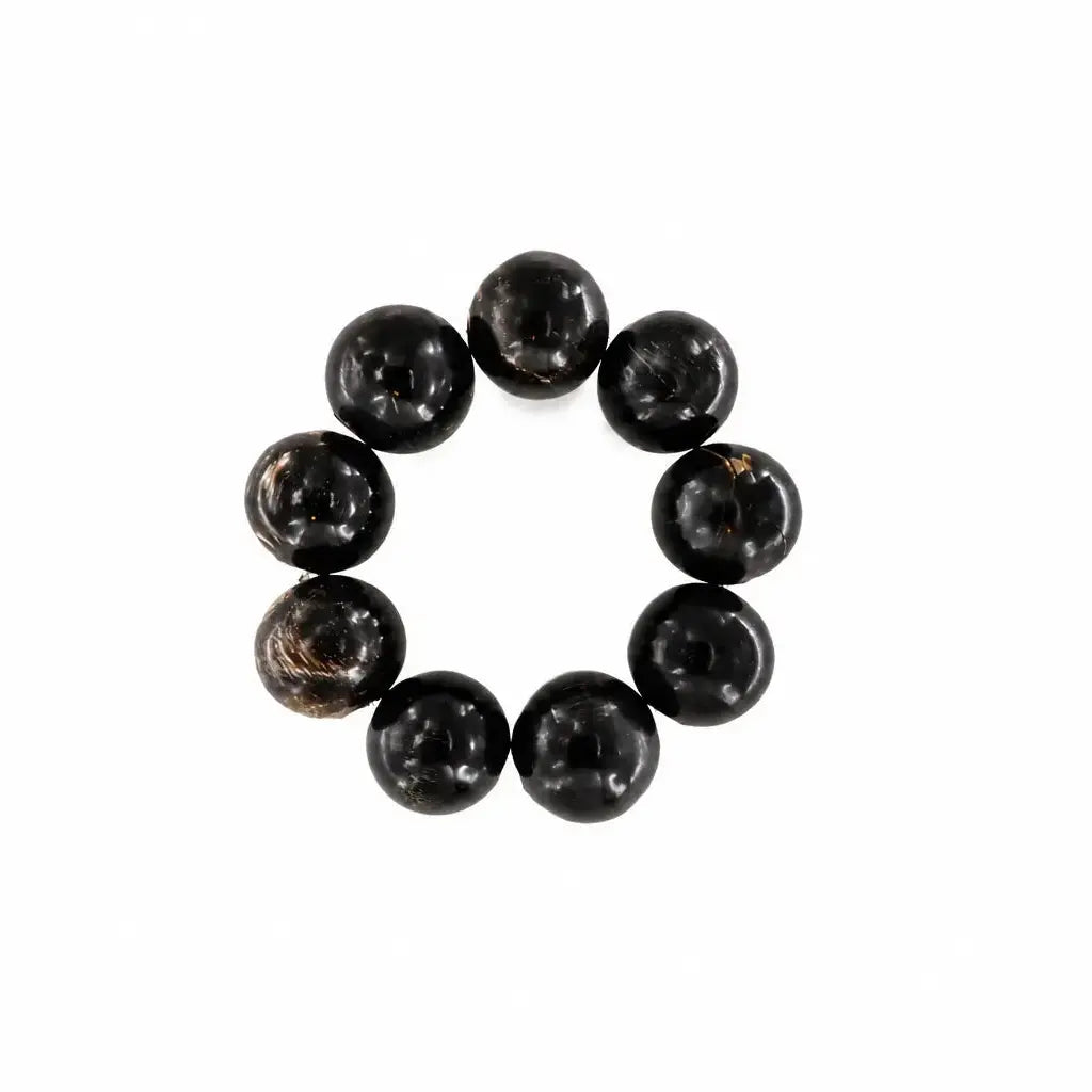 Armband, chunky, hornpärlor, 20 mm, resår 