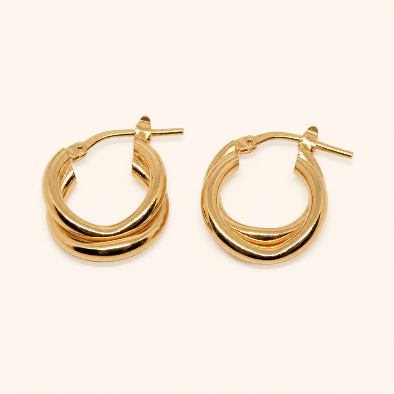 Guldpläterade örhängen i sterling silver