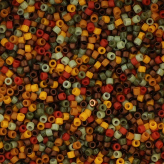Blandede glasperler, miyuki delica 11/0 - Lumberjack mix Krea