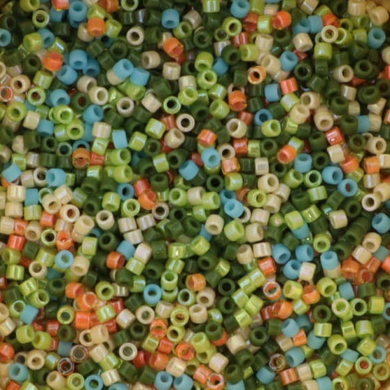 Blandede glasperler, miyuki delica 11/0 - Fairy mix Krea