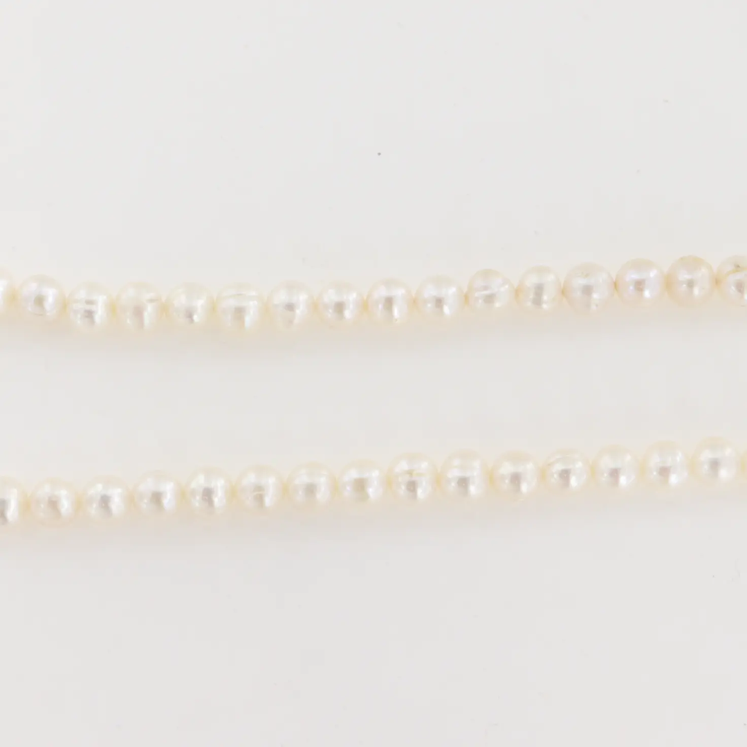 Ferskvandsperler, string, hvid rund, 40 cm/ 7,5 mm, storkøb Express