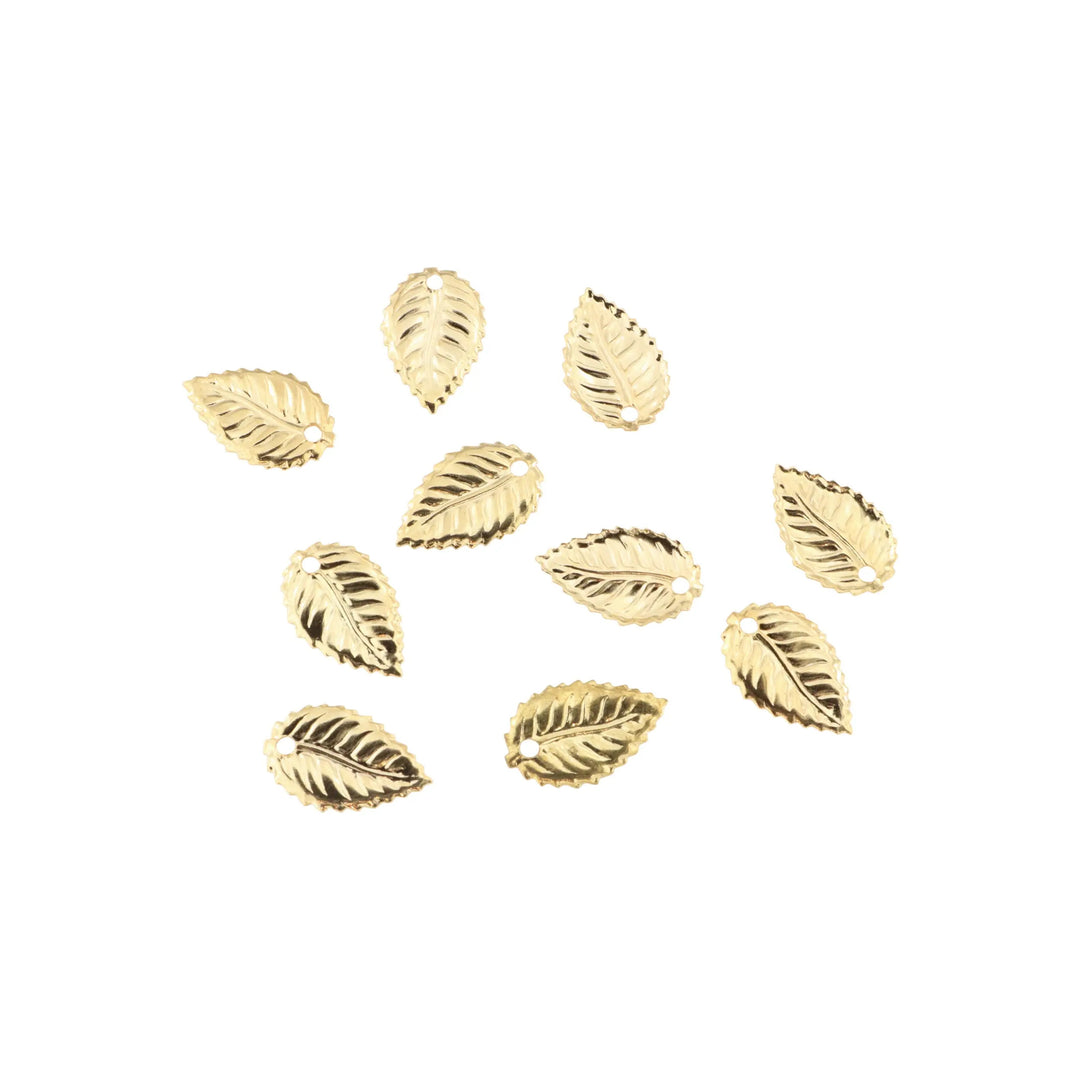 Vedhæng, kirsebærblad, forgyldt messing, 15x10 mm. storkøb BOC