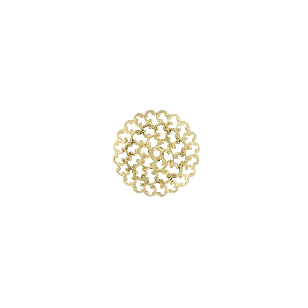 Vedhæng, filigran, cirkel, forgyldt messing, 34x34mm 