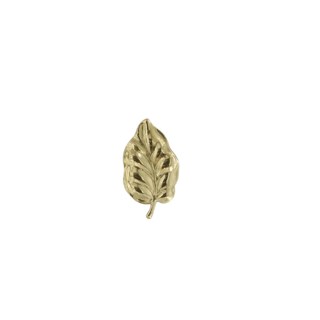 Vedhæng, filigran, blad, forgyldt messing, 47x26mm 