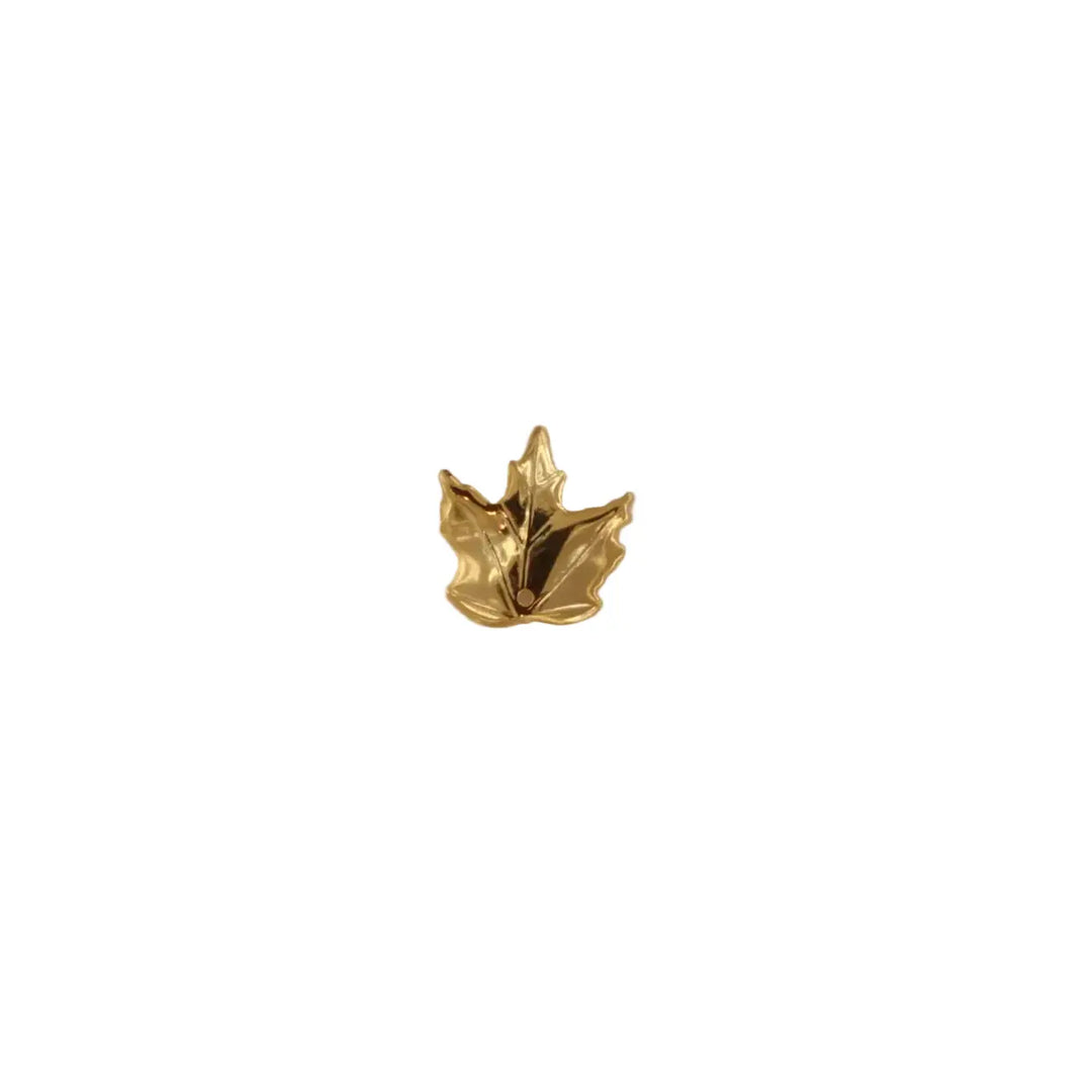 Vedhæng, filigran, blad, forgyldt messing, 20x18mm 