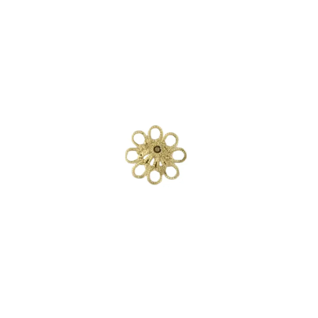 Vedhæng, filigran, blomst, forgyldt messing, 20x20mm 