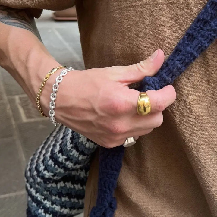 Armbånd, anker facet kæde, sterlingsølv, 17-21 cm/6,4 mm Spain