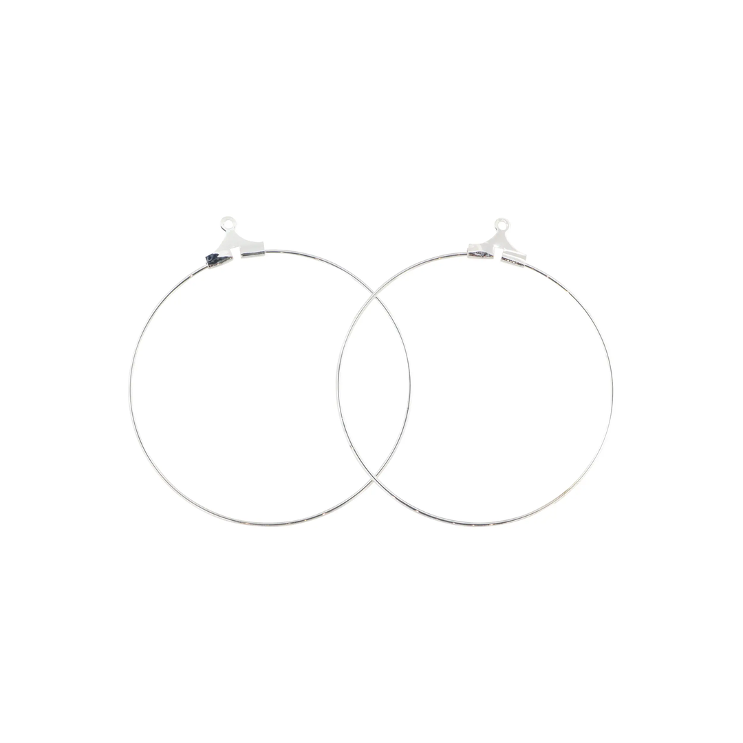 Monterings creoler i forsølvet messing 0,8x40mm. 10 par BOC