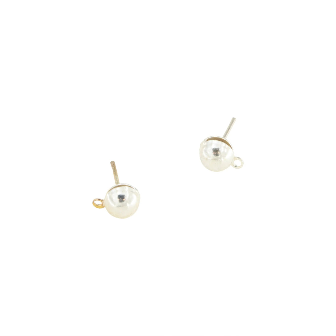 Ørestikker i forsølvet messing med øsken, 6 mm. storkøb BOC