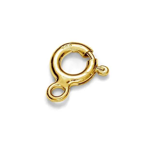 Fjederlås, forgyldt sterlingsølv 5,9 mm. Silveks