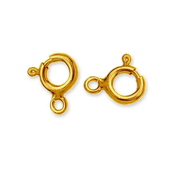 Fjederlås, forgyldt sterlingsølv  5,0 mm. Silveks