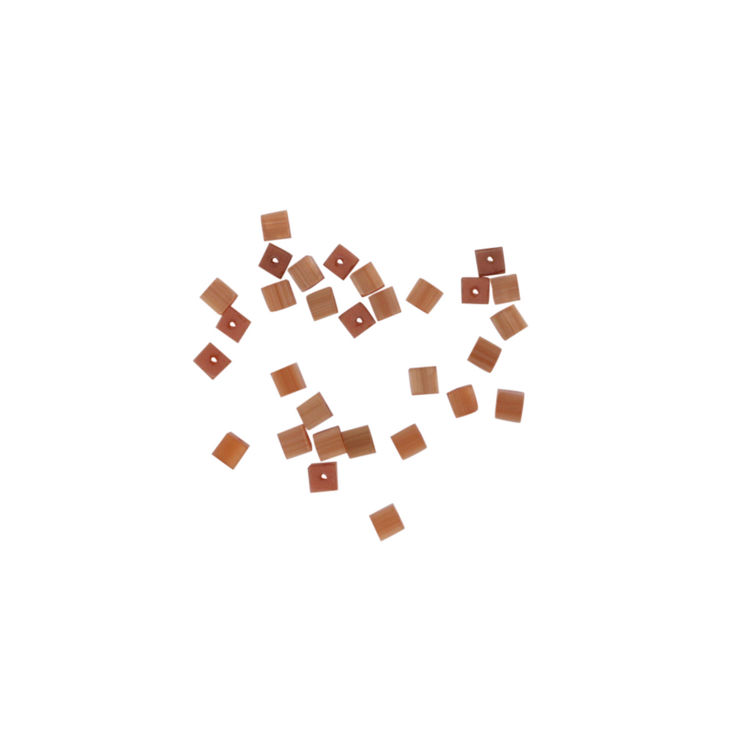 Glasfiberperler, firkantet, brune, 4x4 mm, 10 stk