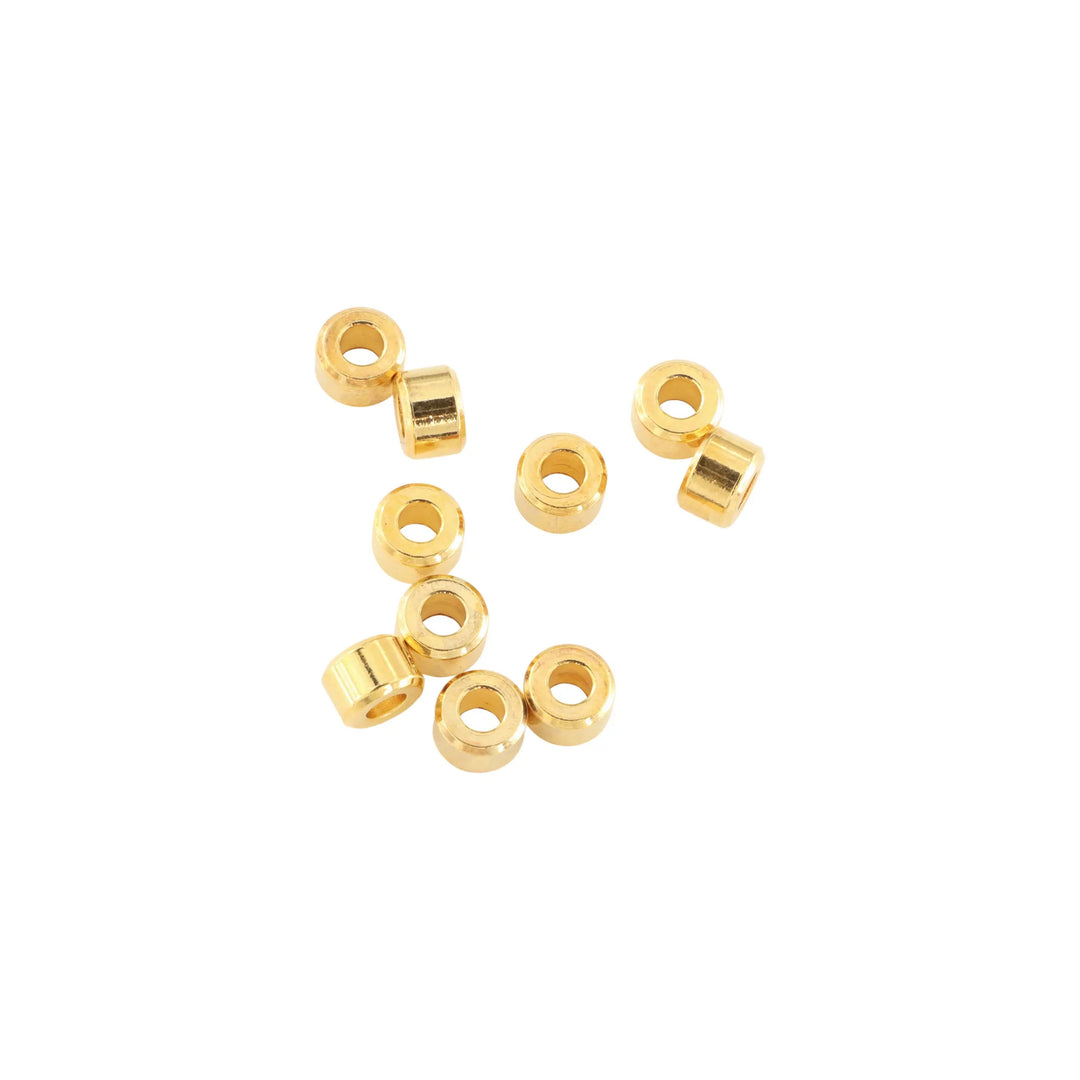 Metalperler, cylinder, forgyldt messing, 6x4 mm. storkøb BOC
