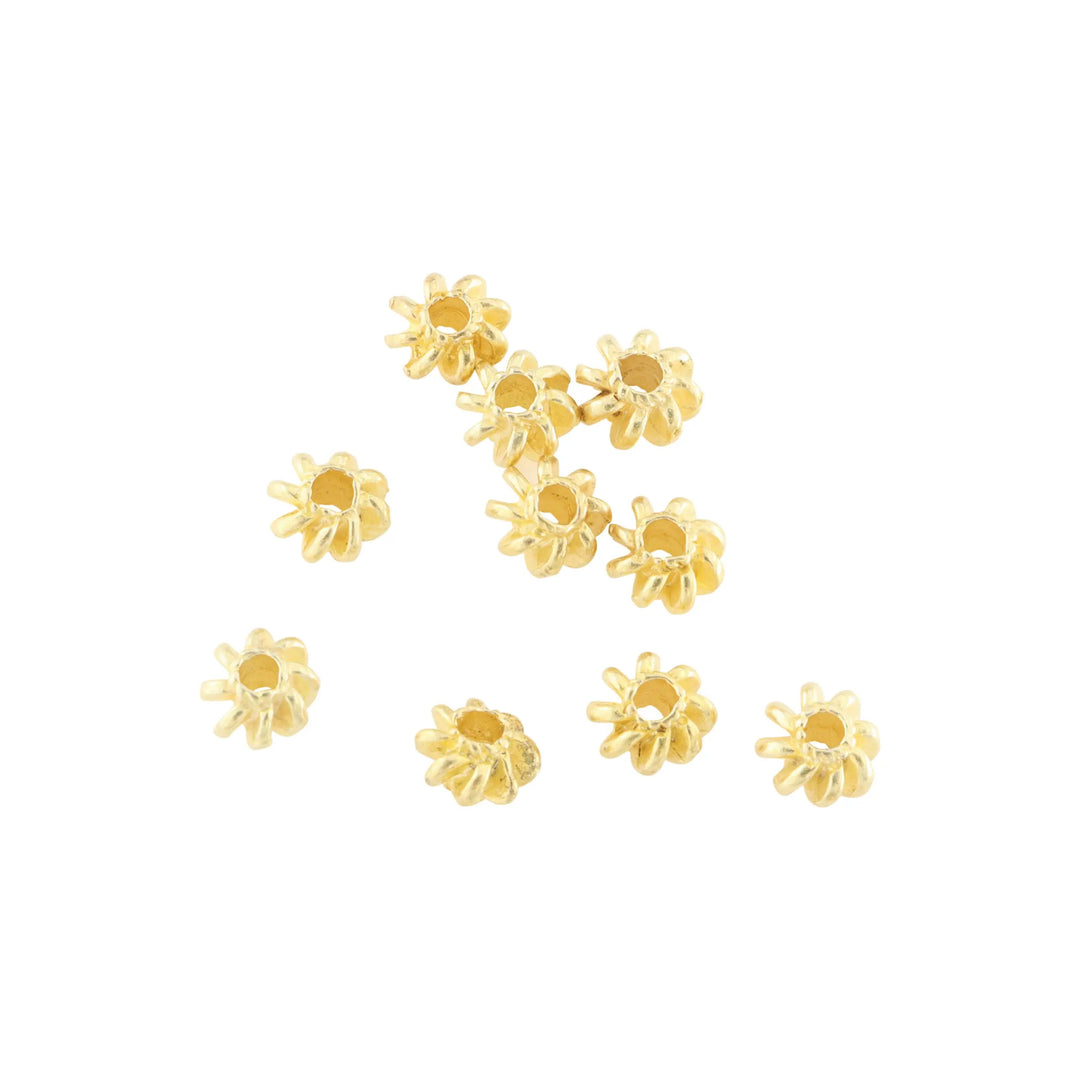 Metalperler, filigran, forgyldt messing, 8x5 mm. storkøb BOC