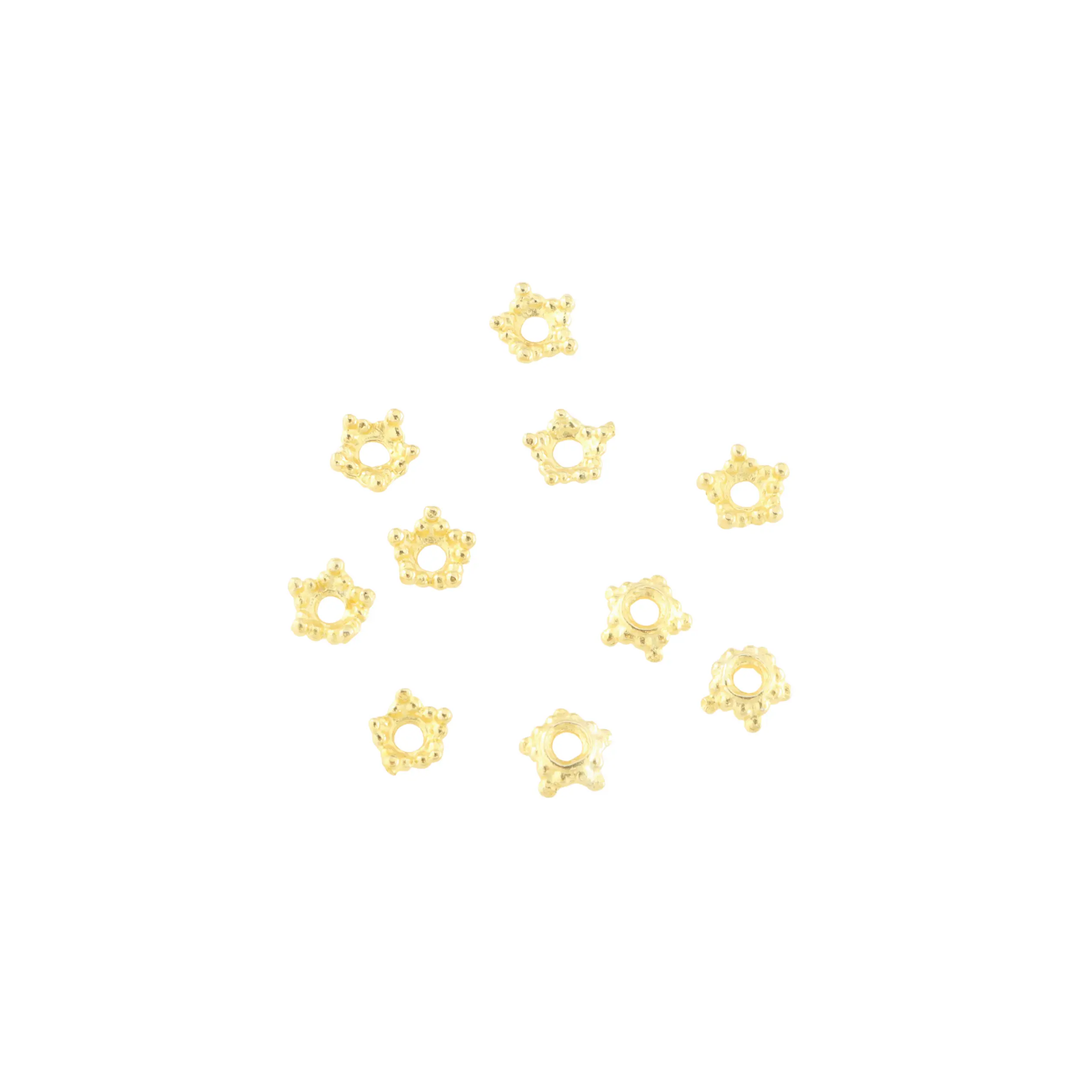 Perlecaps, filigran stjerne, forgyldt messing, 5x2 mm. storkøb BOC