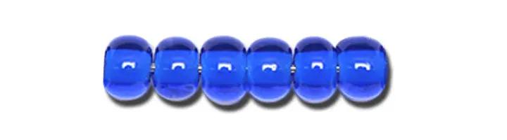 Blå glasperler, preciosa, whitelined dark sapphire, storkøb Preciosa