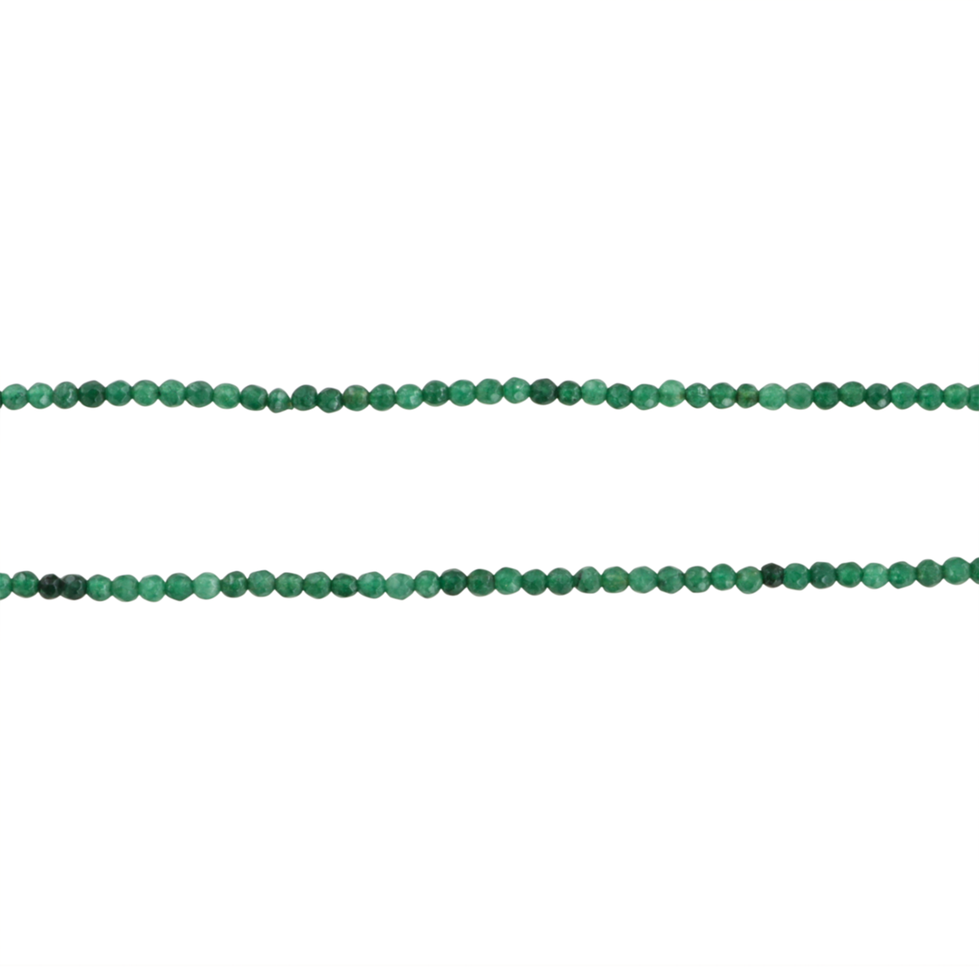 Smykkestensperler, string, kvarts, rund facet, 38cm, ca. 130 stk JCentre