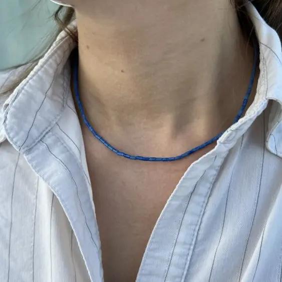 Halskæde, smykkesten rør, forgyldt sterlingsølv og sterlingsølv Beadhouse of Copenhagen