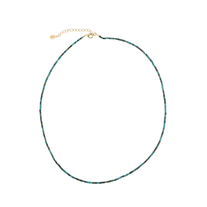 Halskæde, smykkesten rør, forgyldt sterlingsølv og sterlingsølv Beadhouse of Copenhagen