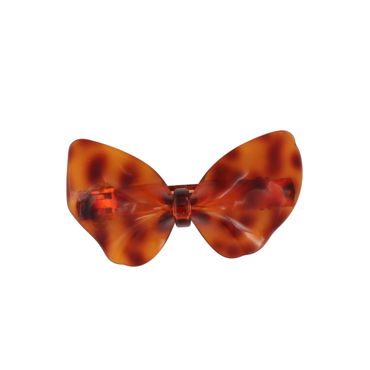 Hårspænde, brun, stor sløjfe, skildpaddeskjold mønster