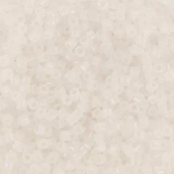 Hvide glasperler, miyuki delica beads, opal white Krea