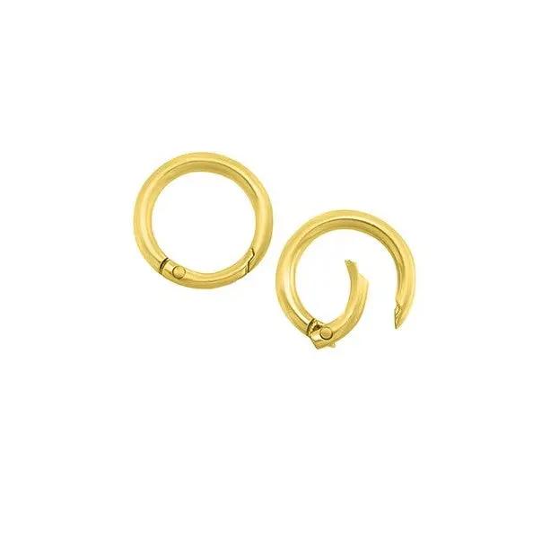 Karabin lås, rund i forgyldt zamak, vandfast 20x3,8 mm Greece
