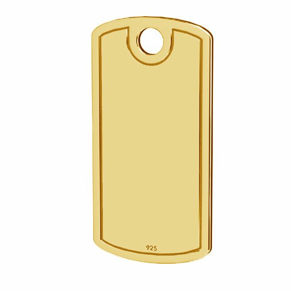 Find Vedhæng, rektangulært dog tag, forgyldt sterlingsølv, 27 x 14 mm hos Beadhouse of Copenhagen i dag, med en altid hurtig levering!