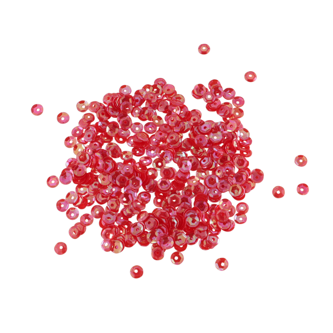 Pailletter, runde, 4-12mm, transparent, med regnbueskær, 10-40g