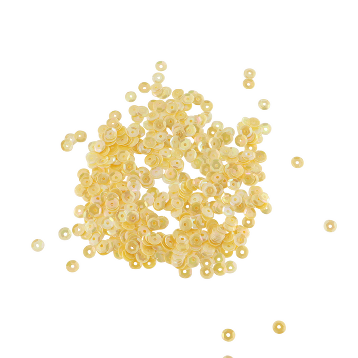 Pailletter, runde, 4-7mm, med regnbueskær, 10-40g, flere varianter