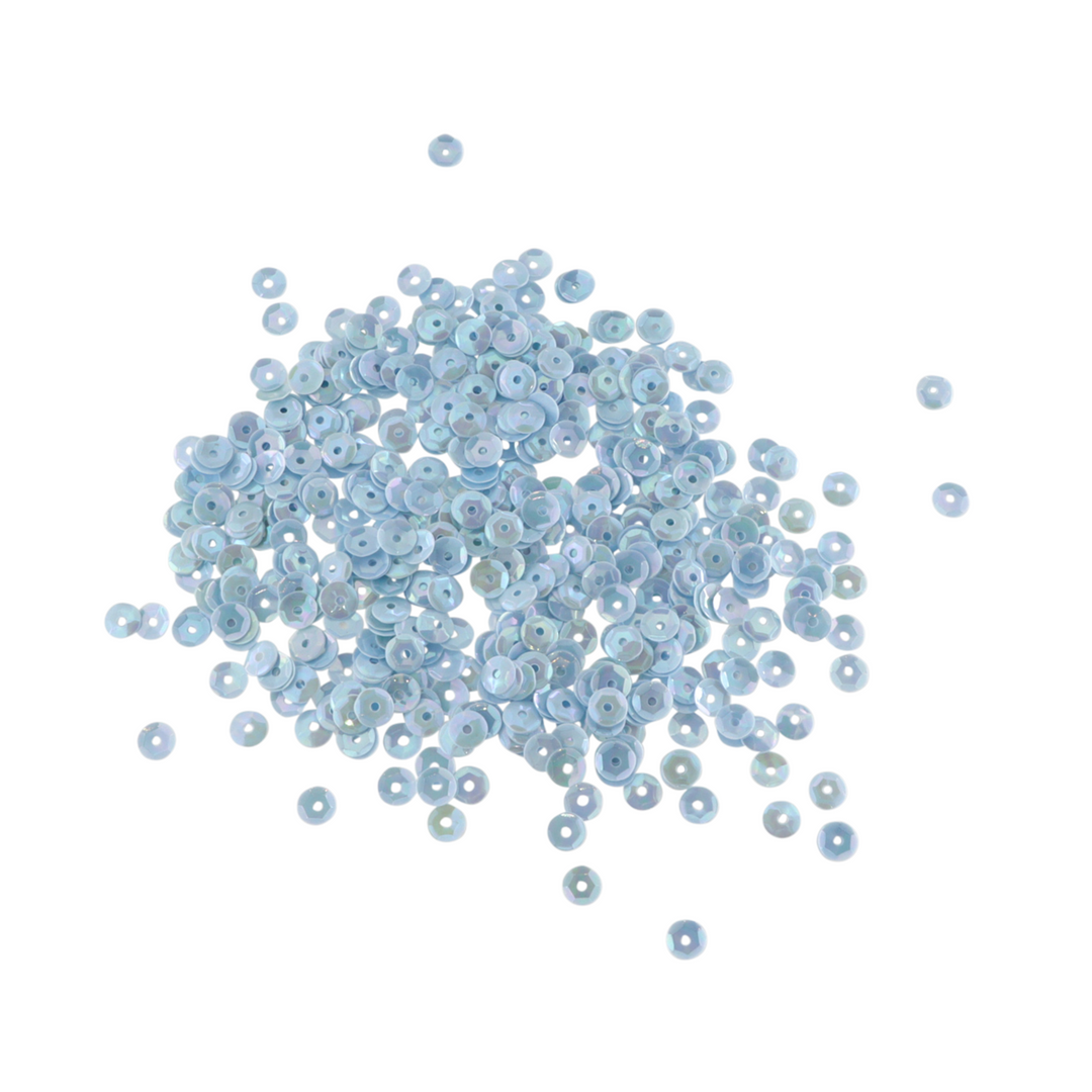 Pailletter, runde, 4-7mm, med regnbueskær, 10-40g, flere varianter