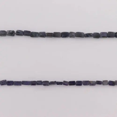 Smykkestensperler, string, iolit rektangulær, 37 cm/4 mm, storkøb BOC