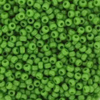 Grønne glasperler, miyuki rocailles seed beads, opaque green Krea