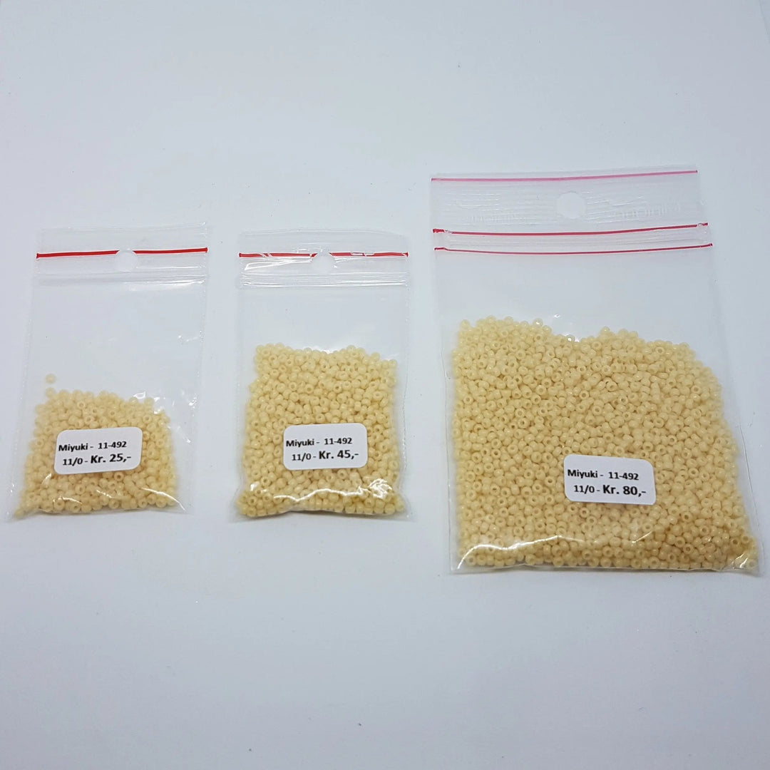 Brune glasperler, miyuki rocailles seed beads, opaque pear Krea