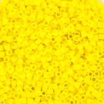 Gule glasperler, miyuki delica beads, opaque canary Krea