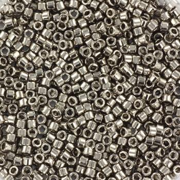 Metalliske glasperler, miyuki delica beads, nickel plated Krea