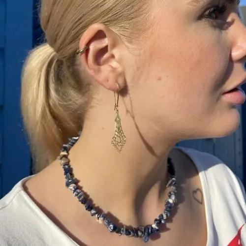 Øreringe, ørebøjle med filigran vedhæng, forgyldt messing, flere varianter Beadhouse of Copenhagen