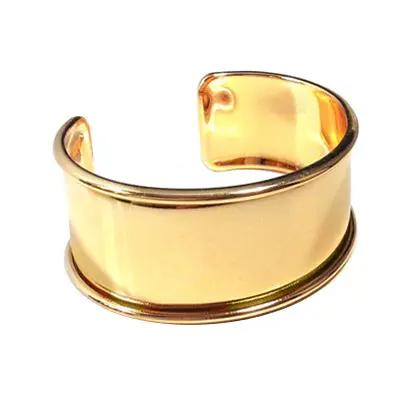 Armbånd, chunky armring, forgyldt og forsølvet messing, 17cm, justerbar Greece