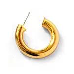 Øreringe, chunky hoops, 30x 6mm i forgyldt og forsølvet messing Greece