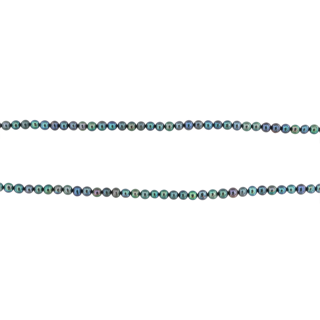 Ferskvandsperler, string, blå iris rund, 45 cm/4,5 mm, storkøb BOC