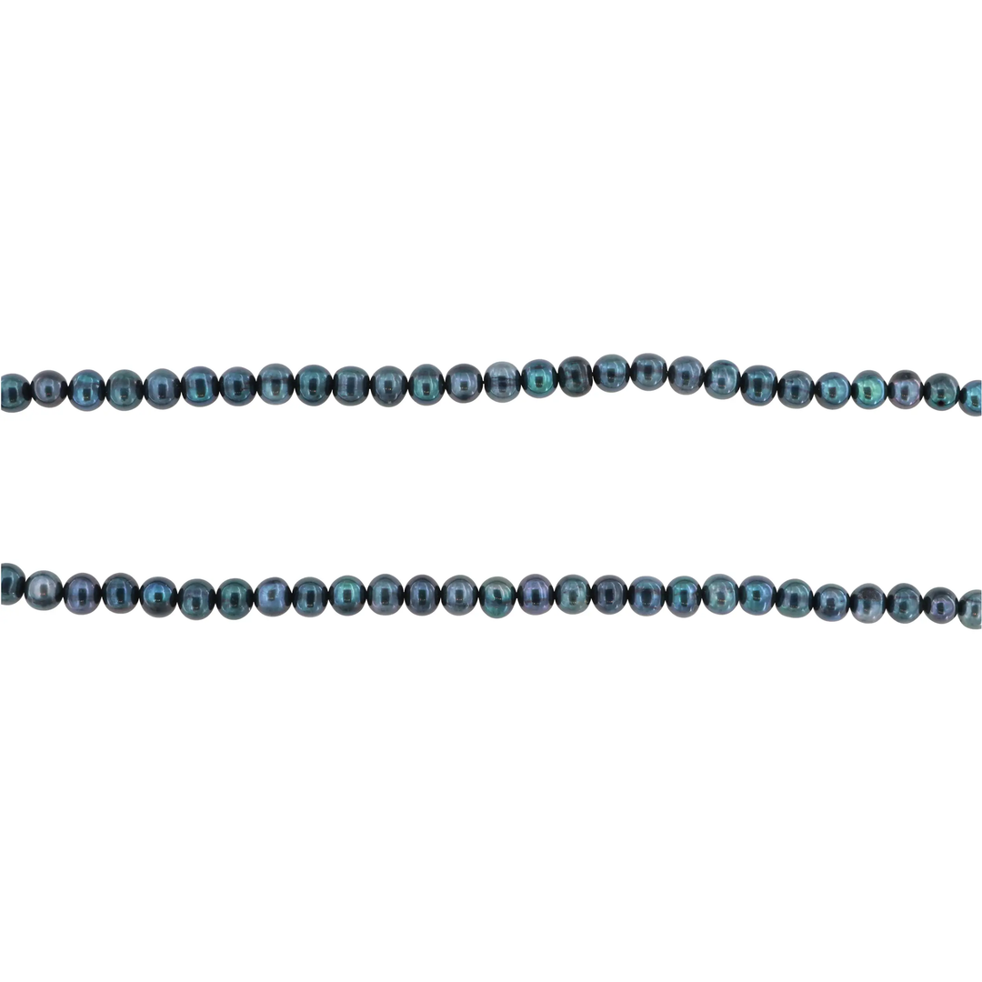 Ferskvandsperler, string, blå iris potato, 41 cm/5,5 x 6 mm, storkøb BOC
