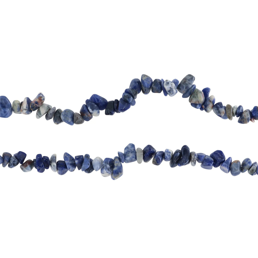 Smykkestensperler, string, sodalit smykkesten chips, 35 cm, storkøb BOC