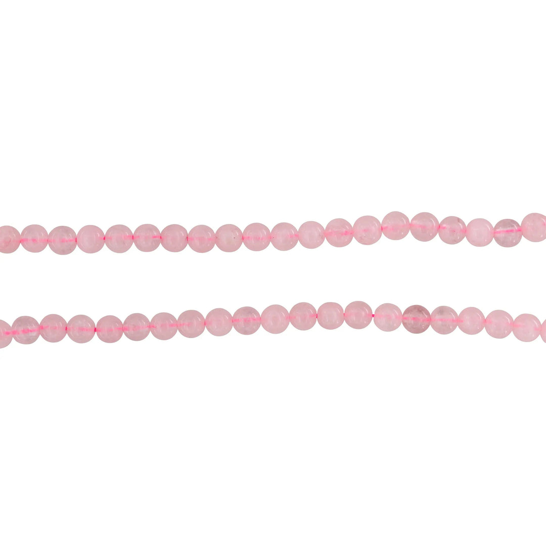 Smykkestensperler, string, rosakvarts rund, 38 cm/6,5 mm, storkøb BOC