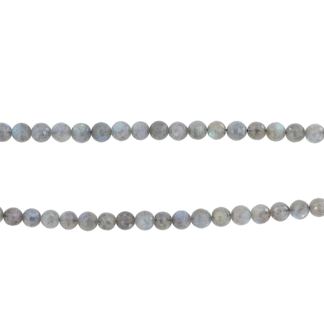 Smykkestensperler, string, labradorit rund facetteret, 39 cm/8 mm BOC