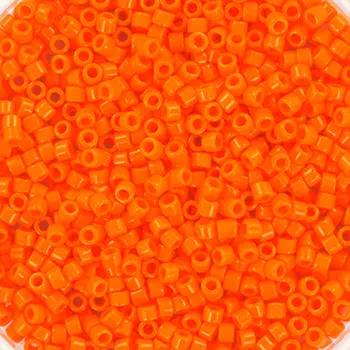 Orange glasperler, miyuki delica beads, opaque mandarin Krea