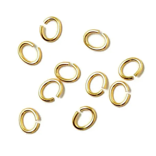 Øskner, åbne ovale, forgyldt messing, 6 x 4,5 x 0,9 mm. storkøb Fritz