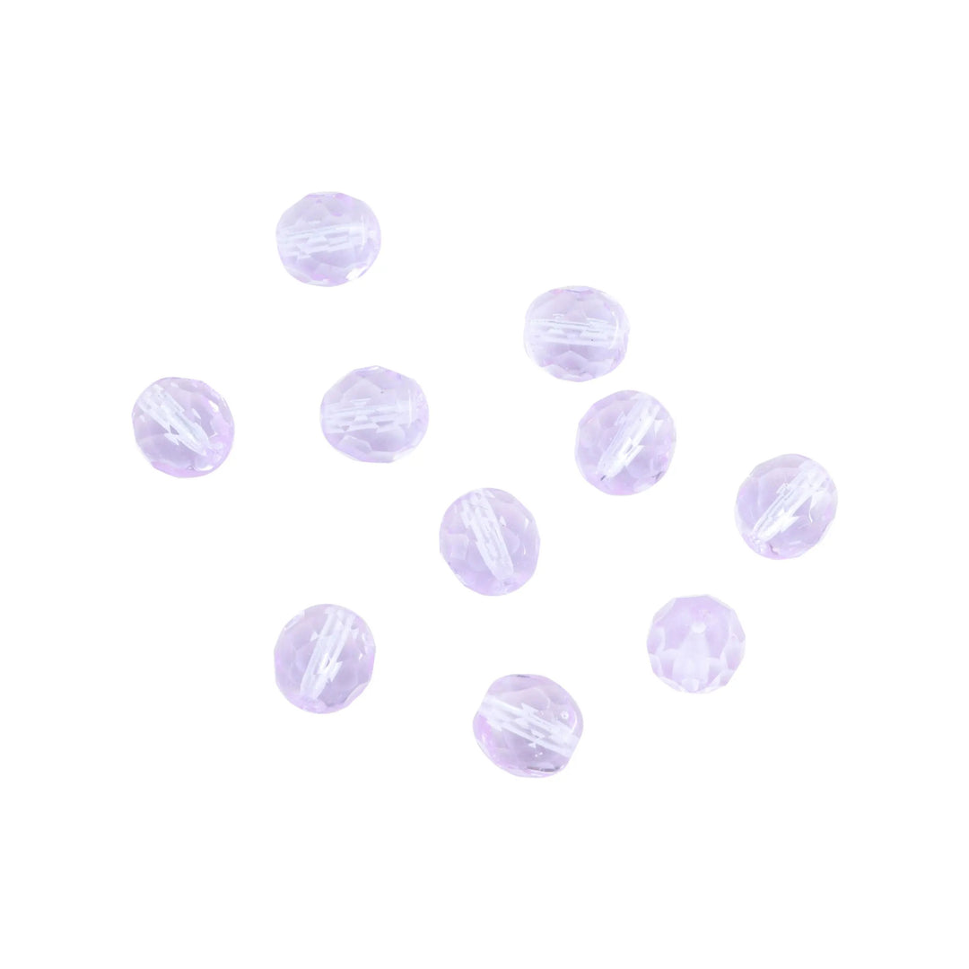 Krystalperler, preciosa beads, rund facetteret, glas, 8 mm - flere farver Preciosa