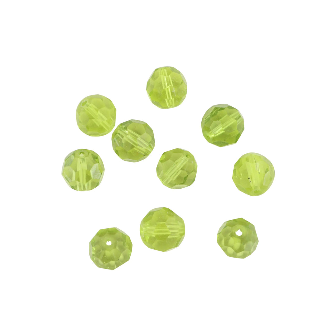 Krystalperler, preciosa beads, rund facetteret, glas, 11 mm - flere farver Preciosa